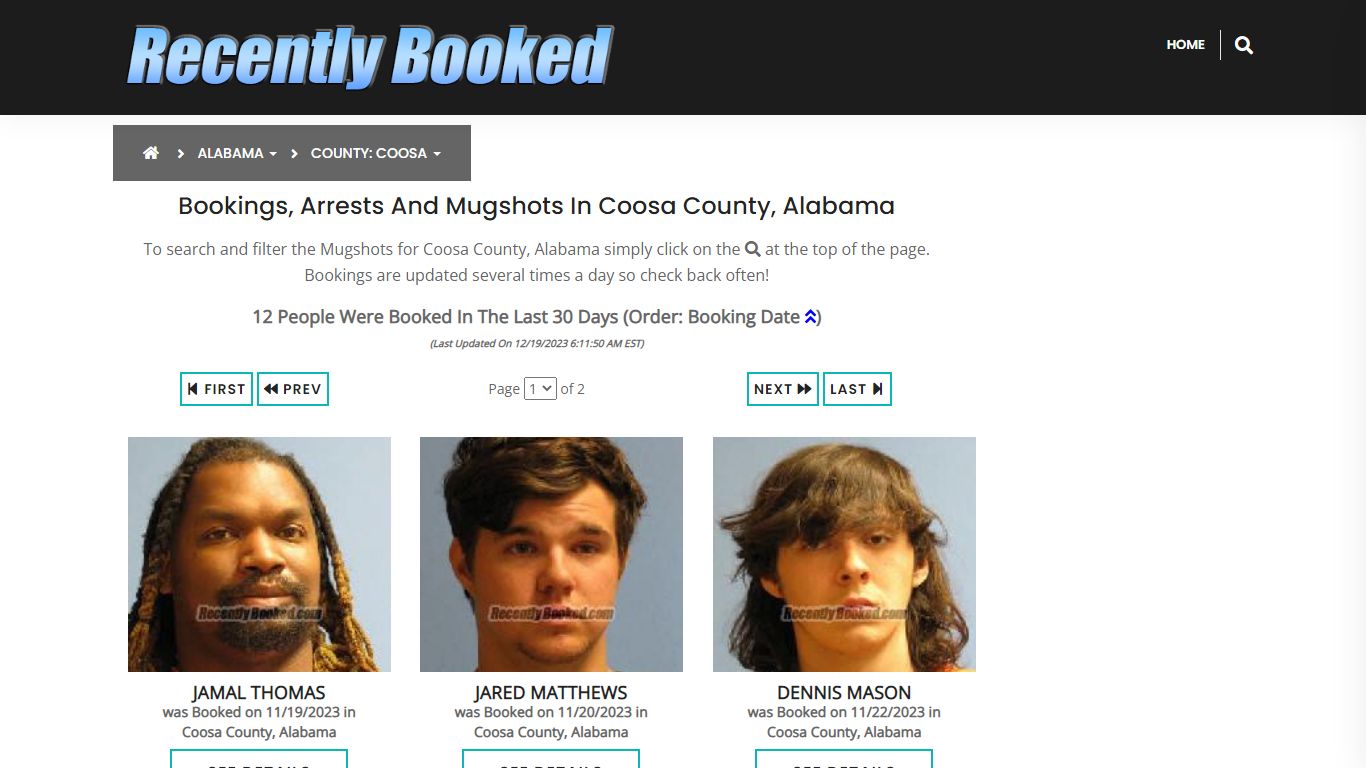 Recent bookings, Arrests, Mugshots in Coosa County, Alabama